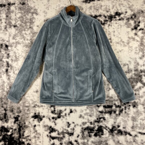 Athleta Double Cozy Karma Recover Jacket Womens Size Small‎ Blue/Green Full Zip - Picture 1 of 12